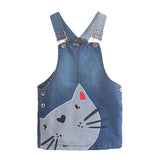 KIDS Clothes Hot Selling Children Toddler Kid Baby Girls Denim Straps Sundress Print Piece Dress Clothing Outfits Set