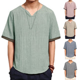 INCERUN Summer Linen Shirts Men Chinese Culture Men's Shirt Slim Short Sleeve Linen camisa masculina Men XXL Breathable Shirt