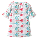 Newborn Infant Baby Girl Kid Clothes Arrow Print  A-Line Princess Outfit Dress