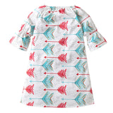 Newborn Infant Baby Girl Kid Clothes Arrow Print  A-Line Princess Outfit Dress